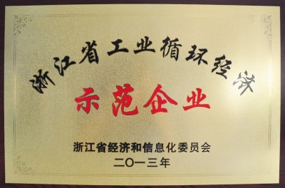 浙江省工業(yè)循環(huán)經(jīng)濟(jì)示范企業(yè)